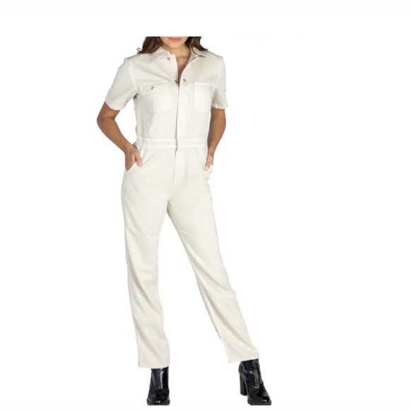 ARTICLES OF SOCIETY Ginger Cotton Blend Utility Jumpsuit In Beige Size Medium - Picture 1 of 12